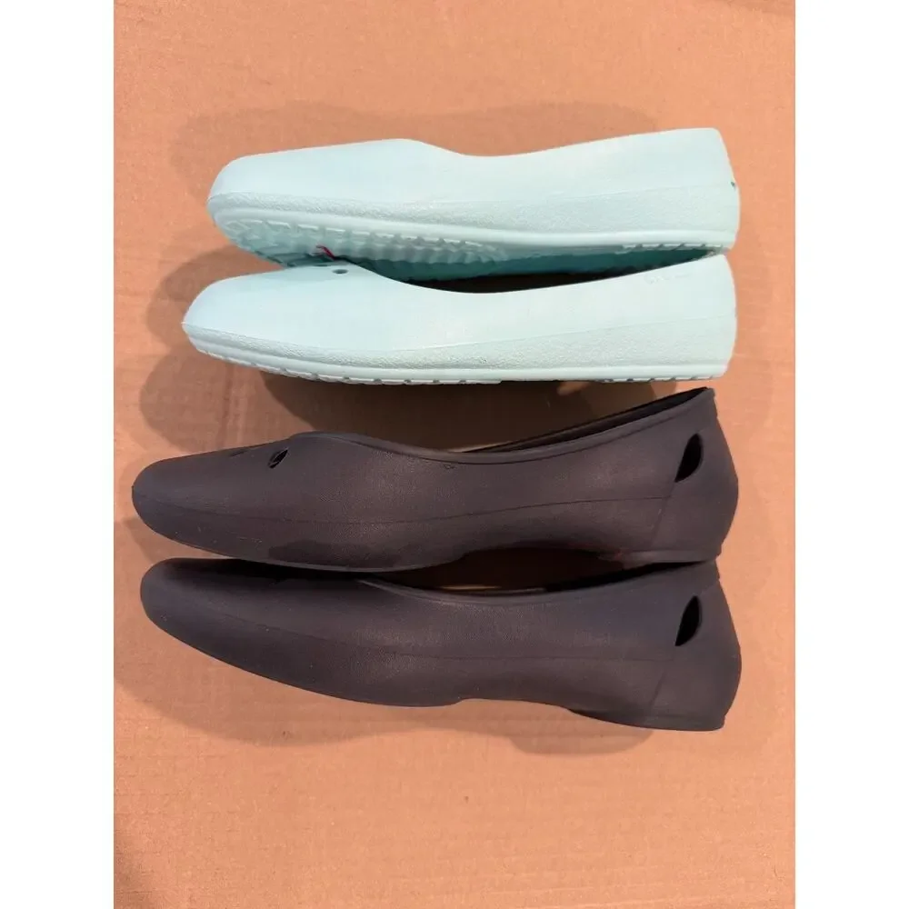 Crocs Kelli Prima Ballet Flats 2 Pairs Womens Sz 9 Slip On Black Sea Foam Green - Picture 2 of 8